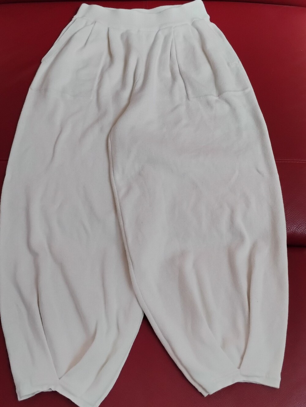 Women's Ivory Knit Balloon /Harem-Style Bottoms